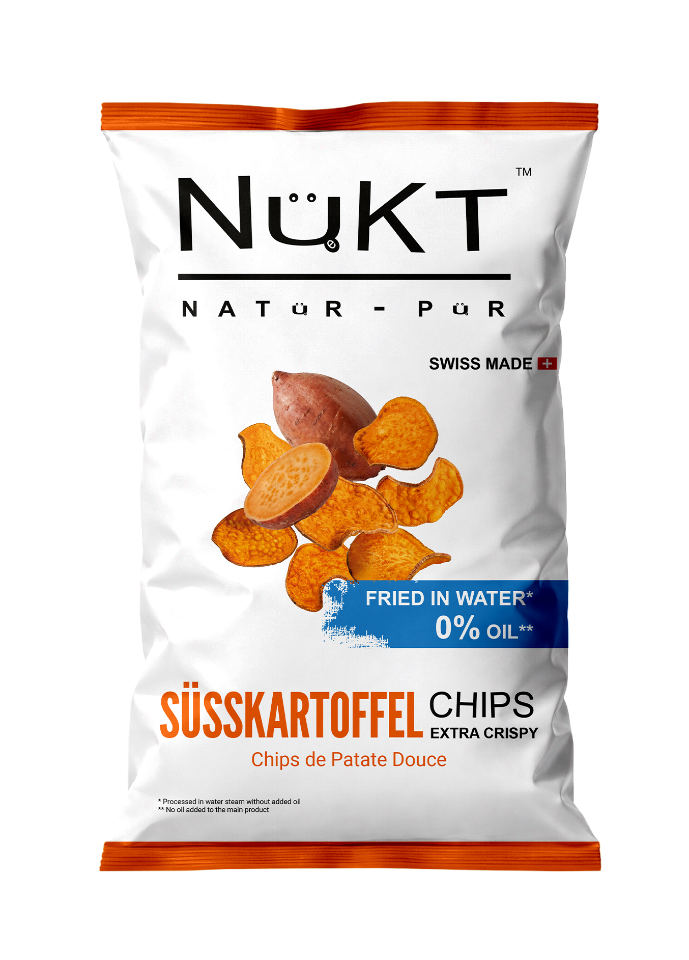 Front of the NÜKT Süsskartoffel bag
